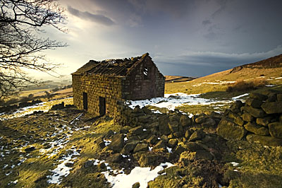 Evening Snow on Derelict Barn